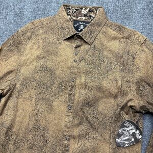 Rock Roll-N-Soul Shirt Mens L Brown “The Animal” Long Sleeve Button Up NEW
